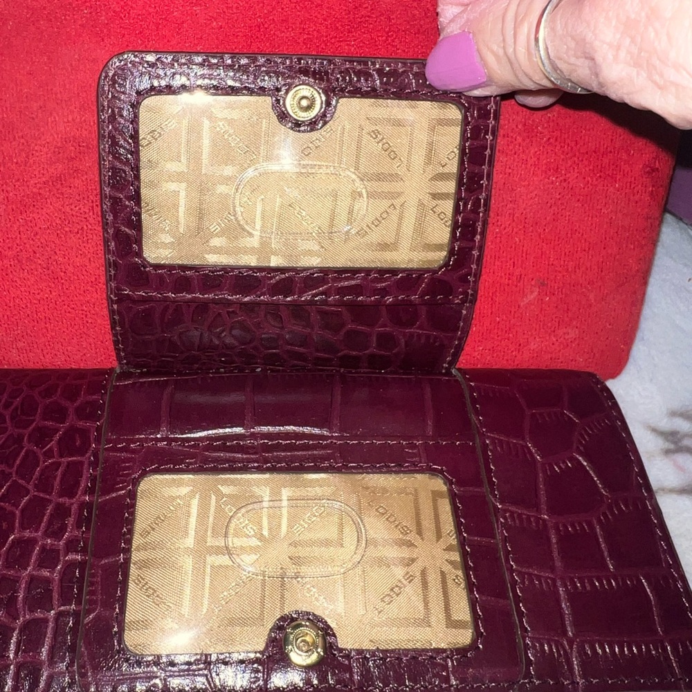 Lodis Croc-Embossed Burgundy Wallet
